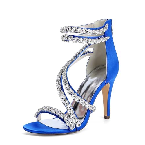 Satin-Stiletto-high-Heels Für Damen Mit Offener Spitze, Brautjungfernschuhe Mit Runder Spitze Und Fesselriemchen, Strass-Brautschuhe Für Hochzeiten, Perfekt Für Brautpartys Und Abschlussbälle Satin-Stiletto-high-Heels Für Damen Mit Offener Spitze, Brautjungfernschuhe Mit Runder Spitze Und Fesselriemchen, Strass-Brautschuhe Für Hochzeiten, Perfekt Für Brautpartys Und Abschlussbälle von KYEGLO