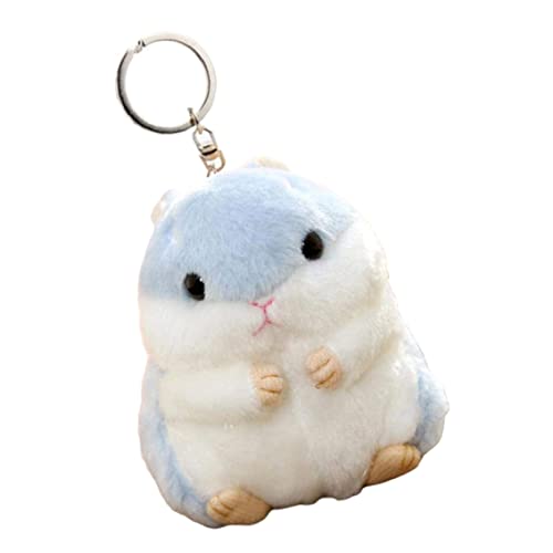 KYEQATY Hamster Keychains Mini Hamster Teddy Plüsch Tierschlüsselringe Stoffpack Handtasche Anhänger Blau von KYEQATY