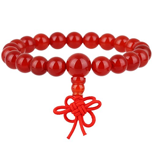 KYEYGWO 21 Mala Perlen-Armband für Männer und Frauen, Chakra-Kristall-Steinarmbänder für Unisex, Reiki-Stretching-Gebetsarmband, Karneol von KYEYGWO