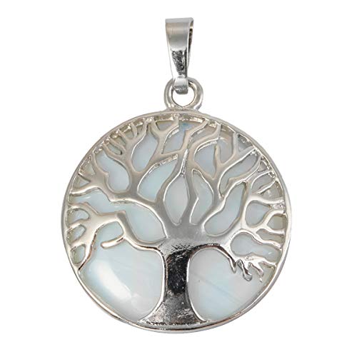 KYEYGWO Baum des Lebens Anhänger Halskette für Frauen, Heilung Kristall Segen Amulett Anhänger für Modeschmuck von KYEYGWO