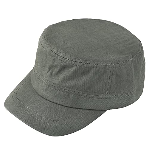 KYEYGWO Baumwolle Military Army Cap für Herren und Damen, Verstellbar Baseball Caps Militär Mütze Einfarbig Sonnenhüte Army-Stil Kappe Vintage Freizeithut, Militärgrün von KYEYGWO