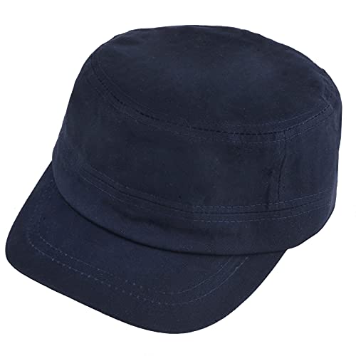 KYEYGWO Baumwolle Military Army Cap für Herren und Damen, Verstellbar Baseball Caps Militär Mütze Einfarbig Sonnenhüte Army-Stil Kappe Vintage Freizeithut, Tibetisch blau von KYEYGWO