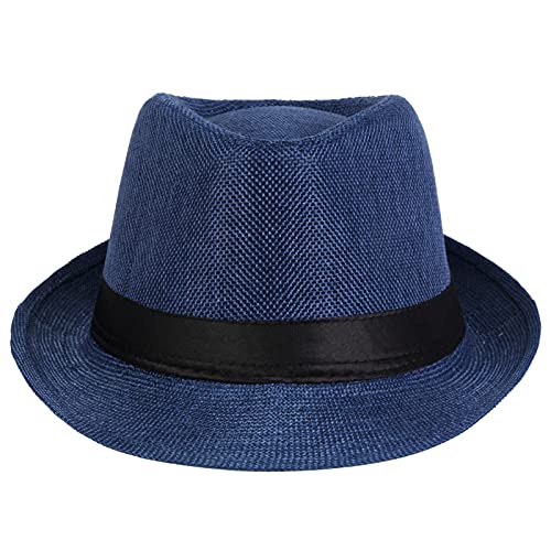 KYEYGWO Fedora-Hut Mode Filz Gangster Hüte für Mann und Frau, Trilby Snap breiter Krempe Vintage Style Dress Hut von KYEYGWO