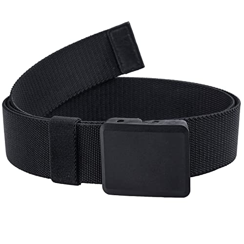 KYEYGWO Herren Elastischer Gürtel mit Kunststoffschnalle, Einstellbare Stretch Freizeitgürtel Tactical Militärgürtel Outdoor Stoffgürtel Hiking Belt, Schwarz von KYEYGWO