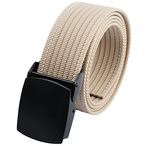 KYEYGWO Einstellbare Nylon Freizeitgürtel, Herren Tactical Hiking Belt aus Metallschnalle, Outdoor Stoffgürtel Männer Taillengürtel im Militärstil, Braun von KYEYGWO