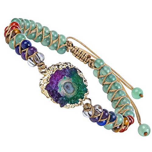 KYEYGWO Kristall Sonnenblume Perlenarmband für Damen und Herren, Einstellbare Doppelt Geflochtenes Armbänder 7 Chakra Stein Armband Yoga-Armband Edelstein Schmuck, Grüner Aventurin KYEYGWO Kristall Sonnenblume Perlenarmband für Damen und Herren, Einstellbare Doppelt Geflochtenes Armbänder 7 Chakra Stein Armband Yoga-Armband Edelstein Schmuck, Grüner Aventurin von KYEYGWO