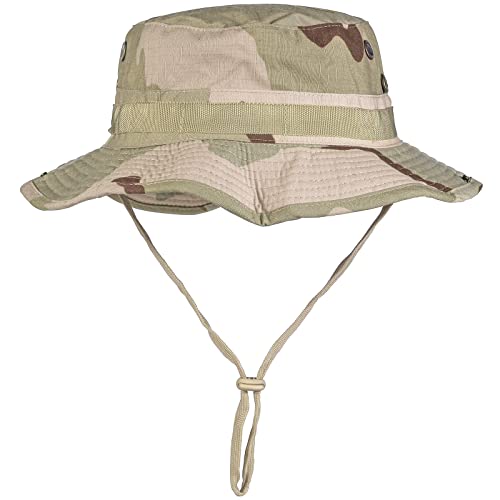 KYEYGWO Militär Boonie Hut für Herren und Damen, Klassisch Buschhüte Breiter Krempe Sonnenhut Outdoor Fischerhüte Sommer Hat für Angeln Camping Wandern, Wüsten Camouflage von KYEYGWO