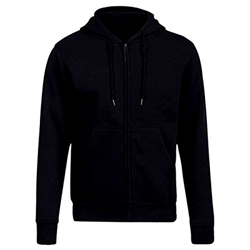 KYEYGWO Schwarz Fleece Hoodies Sweatshirts für Herren und Damen, Zip-Hoodie Kapuzenpullover mit Tasche, Einfarbig Lange Ärmel Kapuzenjacke Herbst Winter Sweatjacke, XXL von KYEYGWO