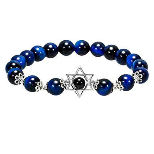 KYEYGWO Sechs Spitzen Stern Kristall Stein Armband für Unisex, 8mm Perlen Armband Heilung Reiki Meditation Stretch Armband, 16 cm KYEYGWO Sechs Spitzen Stern Kristall Stein Armband für Unisex, 8mm Perlen Armband Heilung Reiki Meditation Stretch Armband, 16 cm von KYEYGWO