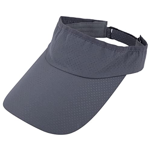 KYEYGWO Sonne Visor Cap für Damen und Herren, Verstellbar Visier Hat Beach Sonnenhut Atmungsaktiv Sommerhut Einfarbig Schirmcap mit Breite Krempe, Dunkelgrau von KYEYGWO