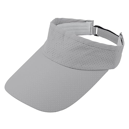 KYEYGWO Sonne Visor Cap für Damen und Herren, Verstellbar Visier Hat Beach Sonnenhut Atmungsaktiv Sommerhut Einfarbig Schirmcap mit Breite Krempe, Gräulich von KYEYGWO