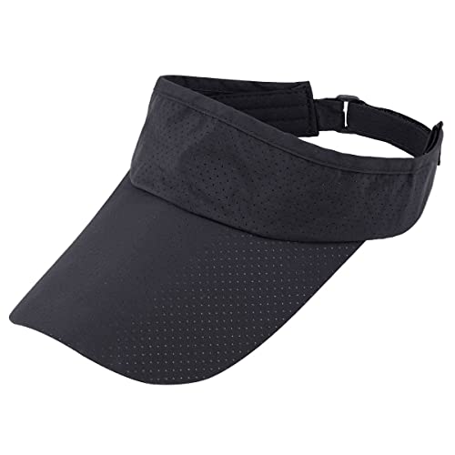 KYEYGWO Sonne Visor Cap für Damen und Herren, Verstellbar Visier Hat Beach Sonnenhut Atmungsaktiv Sommerhut Einfarbig Schirmcap mit Breite Krempe, Schwarz von KYEYGWO