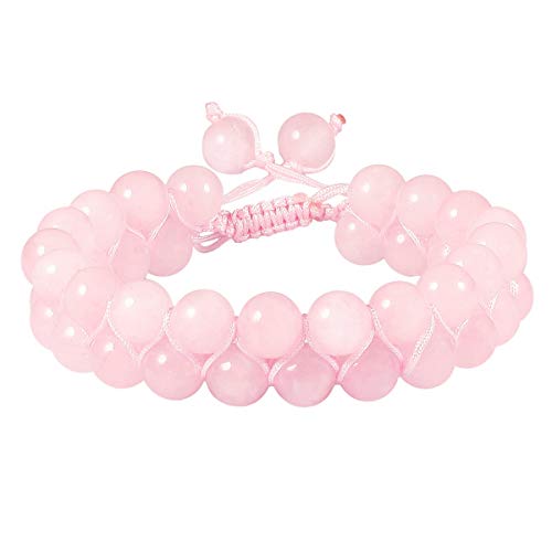 KYEYGWO Stein Armband Männer Frauen - 8mm Energie Chakra Kristall Perlen Armband einstellbare Paare Yoga handgefertigte geflochtenes Armband von KYEYGWO