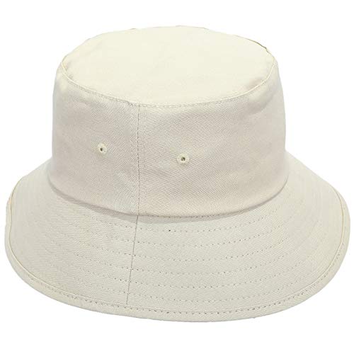 KYEYGWO UV Schutz Sonnenhut für Damen und Herren, Einfarbiger Baumwolle Fischerhut, Atmungsaktiver Neutraler Eimerhut Freizeit Outdoor-Hut für Klettern, Camping, Strandreisen, Beige von KYEYGWO