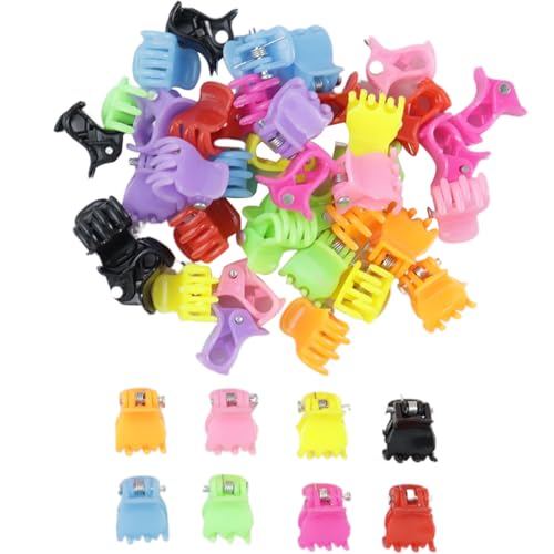 45 Stück 1.5CM Kleine Haarklammern, Mini Haarkrallen, Klein Klauenklammer, Kunststoff Kleine Haarspangen, Haarklammern Mini, Für Mädchen und Frauen (9 Farben) von KYLOS