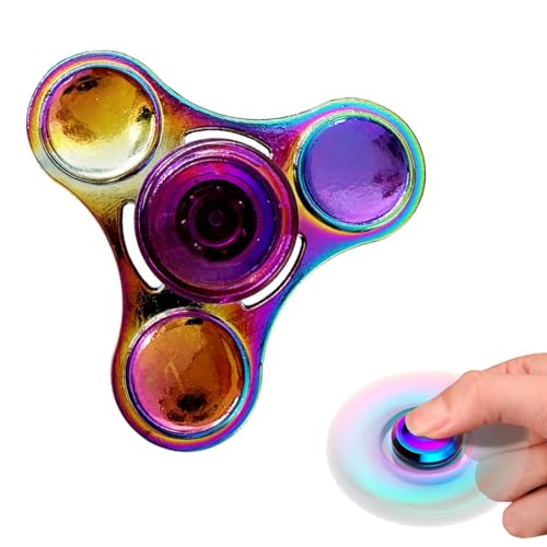 KYLOS Fidget Spinner Metall Finger Spinner Fidget Toys Edc Edelstahl Lager 2-5 Min Hochwertig Hand Kreisel Adhd Anti Stress Spielzeug Tri-Spinner Geschenk Für Kinder Erwachsene Bunt von KYLOS