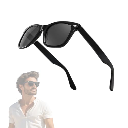 KYLOS Lunettes De Soleil Pour Homme Et Femme Polarisées Rectangulaires Unisexe Rétro Classique Vintage Lunettes Polarisées Uv400 Protection Classique Lunettes De Soleil Carrées Pour Conduite, 1-Noir G von KYLOS