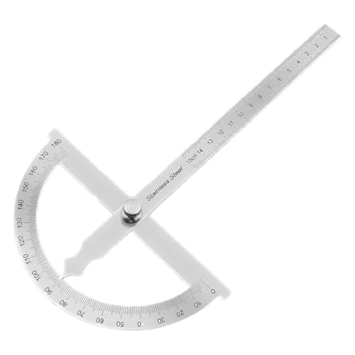 KYLOS Winkelmesser Metall 0-180° Edelstahl Goniometer Mit Feststellschraube, Universal-Winkelmesser Mit Skala Lineal Für Schule Tischler Diy Malerei Zeichnung Anzeichnen (245Mm),Winkelmesser von KYLOS