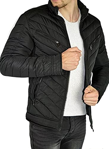 KYMAXX Young Fashion Mode Herren Snowbord Ski Herbst/Winter Gesteppt schwarze Jacke (M) von KYMAXX