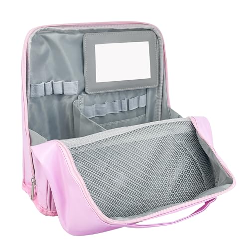 KYNUG Professionelle Make-up-Reisetasche, stehend, Kosmetik-Organizer, Schwarz, 25,9 x 25,9 x 9,9 cm, Pink, Professionell stehend KYNUG Professionelle Make-up-Reisetasche, stehend, Kosmetik-Organizer, Schwarz, 25,9 x 25,9 x 9,9 cm, Pink, Professionell stehend von KYNUG