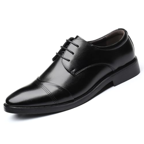 KYOESCAI Anzugschuhe Herren Hochzeitsschuhe Business Oxford Derby Schuhe Brogues Klassischer Schnürschuh,Schwarz,48 EU von KYOESCAI