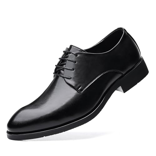 KYOESCAI Anzugschuhe Herren Klassischer Business Derby Oxford Hochzeit Schuhe Schnürschuh,Schwarz,38 EU von KYOESCAI