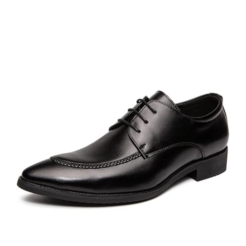 KYOESCAI Anzugschuhe Herren Klassischer Schnürschuhe Oxford Schuhe Derby Hochzeit Business Schuhe,Schwarz,47 EU von KYOESCAI