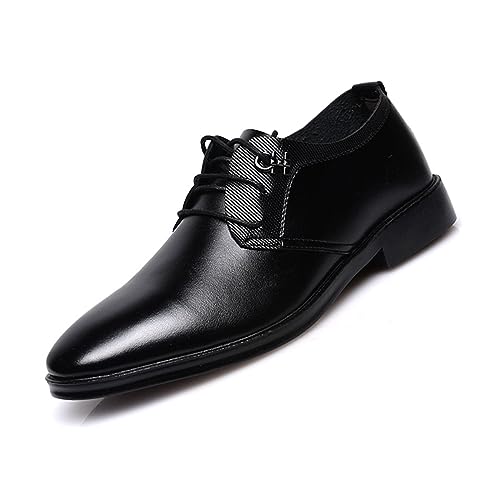 KYOESCAI Anzugschuhe Herren Klassischer Schwarz Business Schuhe Schnürschuhe Derby Oxford Hochzeit Schuhe,Schwarz,42 EU von KYOESCAI
