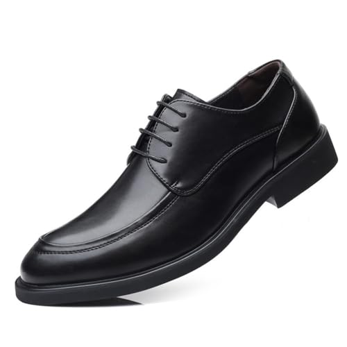 KYOESCAI Anzugschuhe Herren Schnürhalbschuhe Moderne Business Schuhe Klassischer Derby Oxford Hochzeit Schuhe,Schwarz,37 EU von KYOESCAI