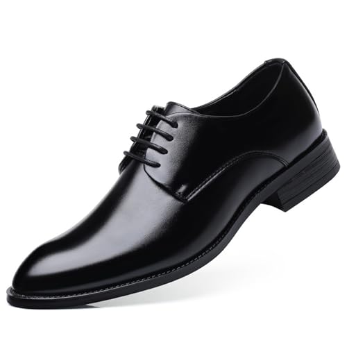 KYOESCAI Braun Anzugschuhe Herren Schnürhalbschuhe Klassischer Business Derby Oxford Hochzeit Schuhe,Schwarz,42 EU von KYOESCAI