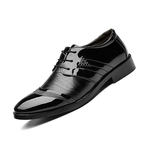 KYOESCAI Herren Anzugschuhe Business Schuhe Klassischer Oxford Derby Hochzeit Schuhe Schwarz Schnürschuhe,Schwarz,44 EU von KYOESCAI