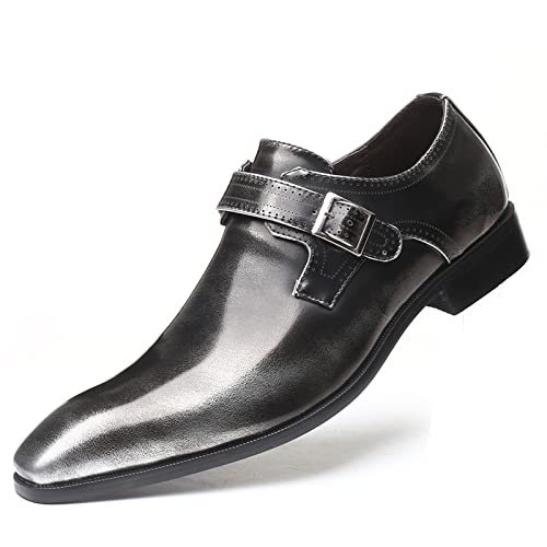 KYOESCAI Herren Anzugschuhe Klassischer Business Derby Oxford Hochzeit Schuhe Comfort Halbschuhe Bootsschuhe Fahrende Schuhe,Grau,39 EU von KYOESCAI