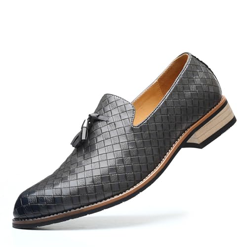 KYOESCAI Herren Anzugschuhe Klassischer Formale Business Derby Oxford Schuhe mit Quaste Fahrschuhe für Herren,Grau,38 EU von KYOESCAI