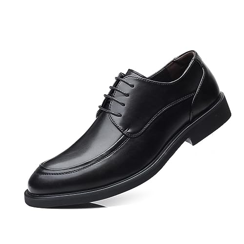 KYOESCAI Herren Anzugschuhe Schnürhalbschuhe Klassischer Business Derby Hochzeit Schuhe Für Formale Moderne,Schwarz,45 EU von KYOESCAI