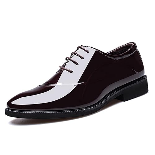 KYOESCAI Herren Anzugschuhe Schnürhalbschuhe Klassischer Business Derby Oxford Hochzeit Schuhe Schnürschuh,Braun,39 EU von KYOESCAI