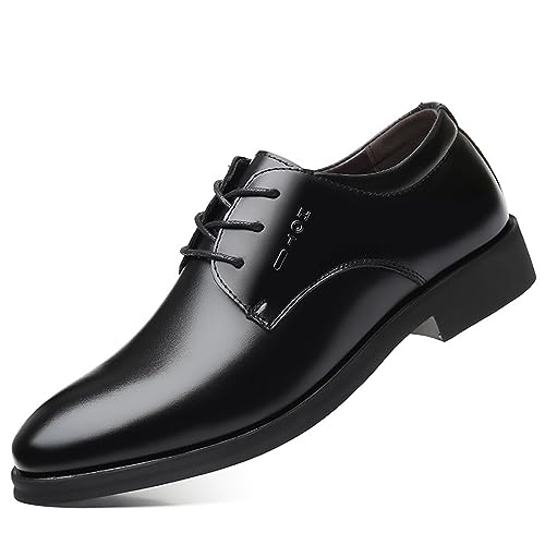 KYOESCAI Herren Anzugschuhe Schnürhalbschuhe Klassischer Business Oxford Hochzeit Derby Schuhe Schnürschuh,Schwarz,38 EU von KYOESCAI