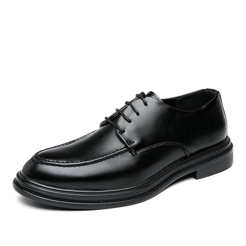 KYOESCAI Herren Anzugschuhe Schnürhalbschuhe Klassischer Formale Business Derby Hochzeit Schuhe,Schwarz,46 EU von KYOESCAI