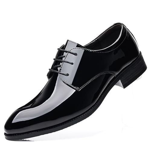 KYOESCAI Herren Anzugschuhe Schnürhalbschuhe Moderne Klassischer Business Derby Hochzeit Schuhe für Formale,Schwarz,38 EU von KYOESCAI