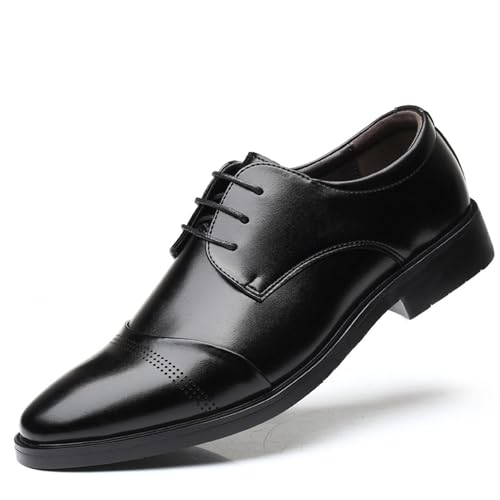 KYOESCAI Herren Brogue Anzugschuhe Schnürhalbschuhe Klassische Oxford Hochzeit Business Schuhe,Schwarz,42 EU von KYOESCAI