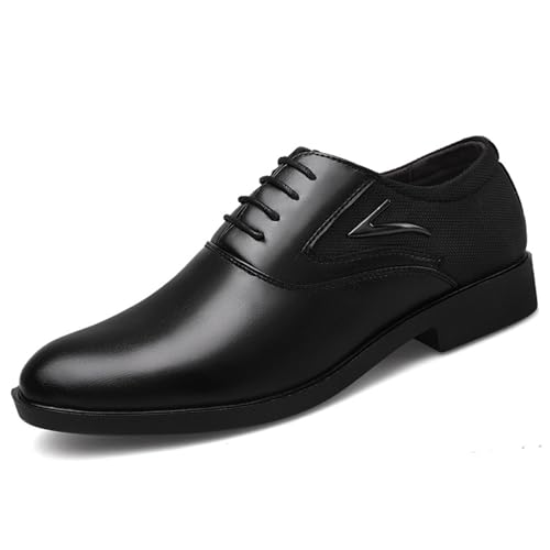 KYOESCAI Herren Hochzeit Schuhe Anzugschuhe Mode Patchwork Atmungsaktiv Schnürhalbschuhe Klassische Business Schuhe,Schwarz,38 EU von KYOESCAI