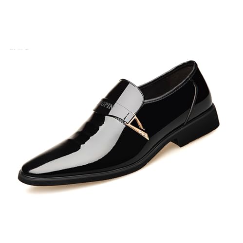 KYOESCAI Mokassins Herren Anzugschuhe Formale Klassischer Business Derby Oxford Hochzeit Schuhe Fahrschuhe,Schwarz,42 EU von KYOESCAI