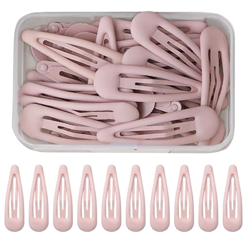 30 Stk Haarspangen, 5 cm Haarspangen Mädchen, Barrette Haarspange, Haarspangen für Mädchen, Haar Clips Metall, Haarspangen Kinder (Milchteepulver) von KYSUN