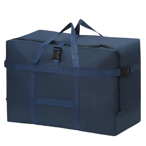 96L Große Reisetasche, Faltbare Reisetasche mit Handschlaufe, wasserdichte Tragetasche, für Fluggesellschaften Reisen Camping Umzug und Schule, für Herren Damen (Blau) von KYSUN