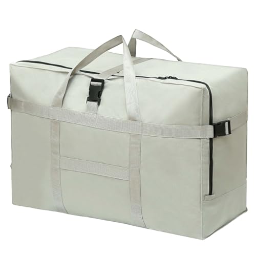Große Reisetasche, Faltbare Reisetasche mit Handschlaufe, wasserdichte Tragetasche, für Fluggesellschaften Reisen Camping Umzug und Schule, für Herren Damen, 60 * 30 * 42cm, Grau von KYSUN