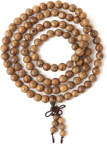 KYUEPONG Armbänder, Armband, Perlenarmband, Holzperlenarmband, 108 buddhistische Gebetsperlen, 8 mm, buddhistisches Perlenarmband for Männer, buddhistische Perlenkette von KYUEPONG