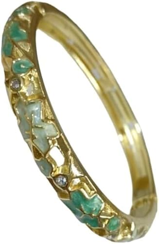 KYUEPONG Cloisonné-Armband, Emaille-Armband, Chinesischer Cloisonné-Emaille-Stern, kleiner Armreif mit Scharnier, Manschettenarmbänder for Frauen mit kleinem Handgelenk(Light green) von KYUEPONG