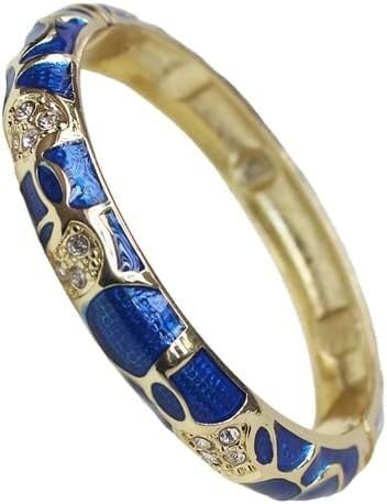 KYUEPONG Cloisonné-Armband, Emaille-Armband, Cloisonné Emaille Geometrische Strass Armreifen Armbänder Frauen Multi Farbe(Blue) von KYUEPONG