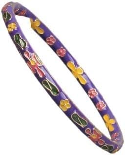KYUEPONG Cloisonné-Armband, Emaille-Armband, Dünne Cloisonné-Armreifen, chinesische filigrane Emaille-Armbänder for Frauen(Purple) von KYUEPONG