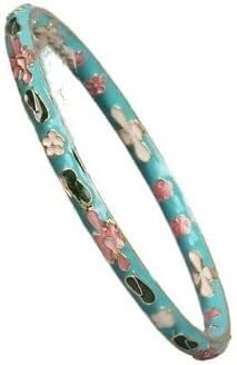 KYUEPONG Cloisonné-Armband, Emaille-Armband, Dünne Cloisonné-Armreifen, chinesische filigrane Emaille-Armbänder for Frauen(Sky blue) von KYUEPONG