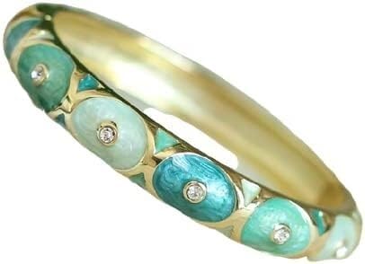 KYUEPONG Cloisonné-Armband, Emaille-Armband, Einzigartige klassische Cloisonné-Emaille-Armreifen in Kreisfarbe for Frauen(Green) von KYUEPONG